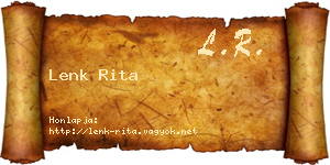 Lenk Rita névjegykártya